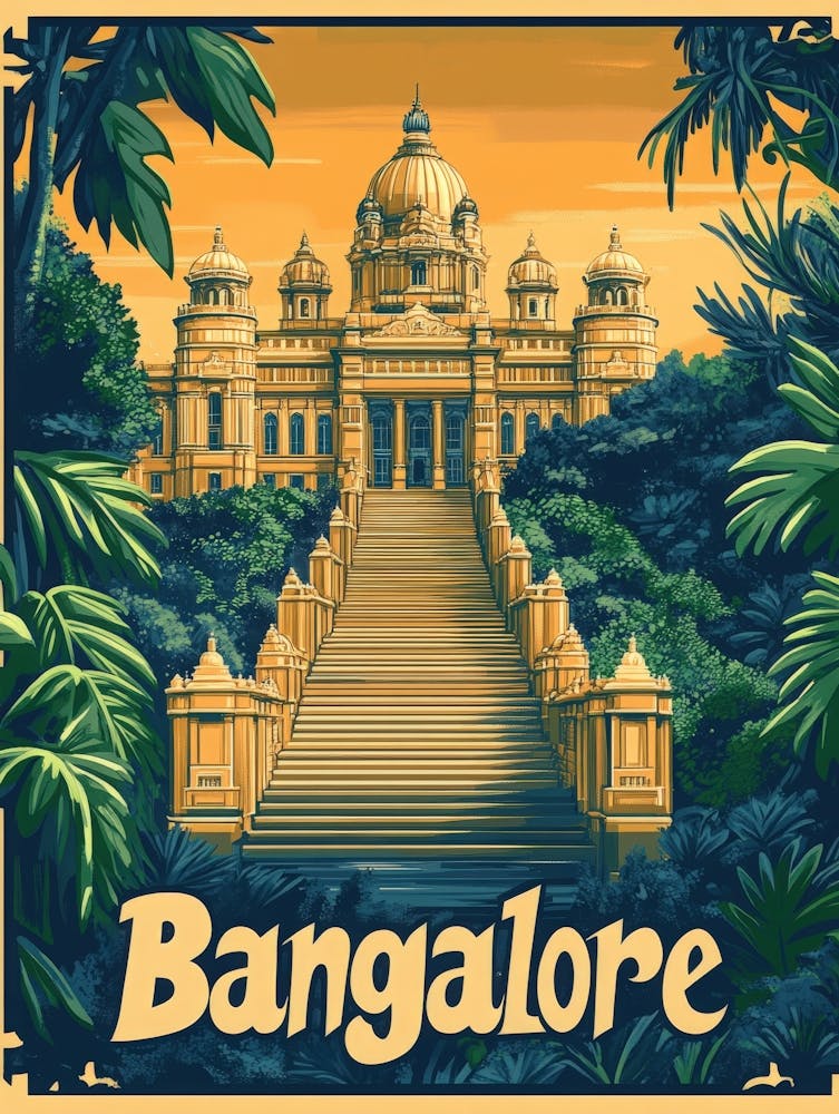 Aihrgdesign A Vintage Travel Poster Of Bangalore 4