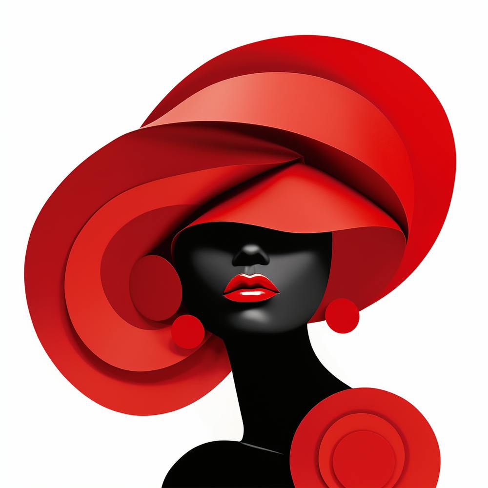 Black Woman In Red Hat 4