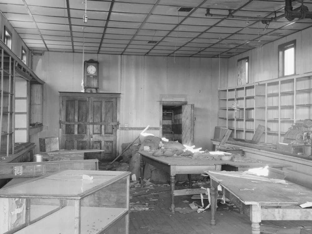 Interior Of Old Closed Store, Babbit, Minnesota, Iron Ore Bust Town By Russell Lee