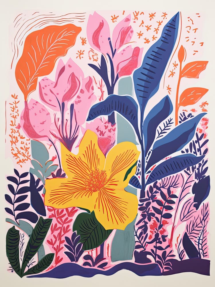 Colourful Botanical Risograph Style 10