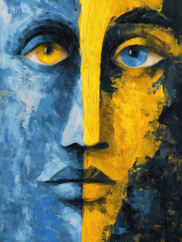 Blue And Yellow Face