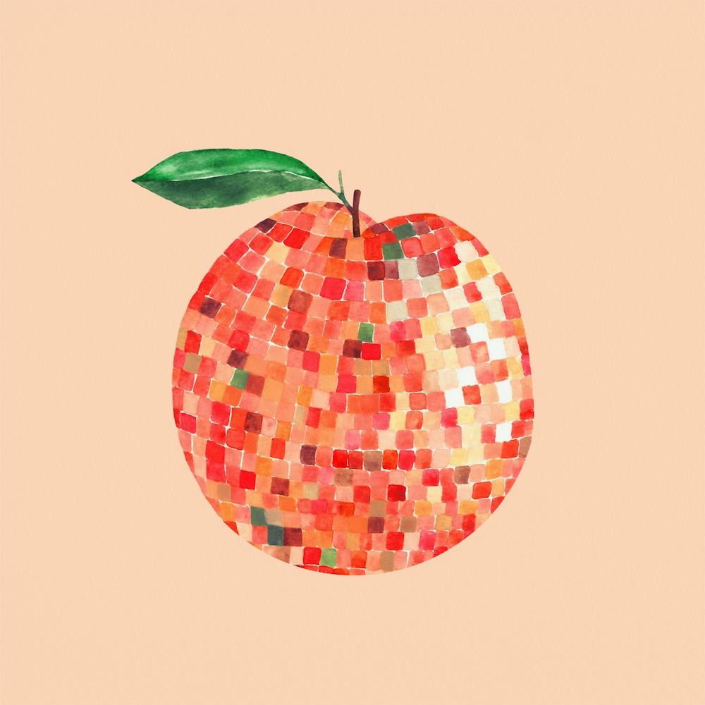 Discokugel-Pfirsich