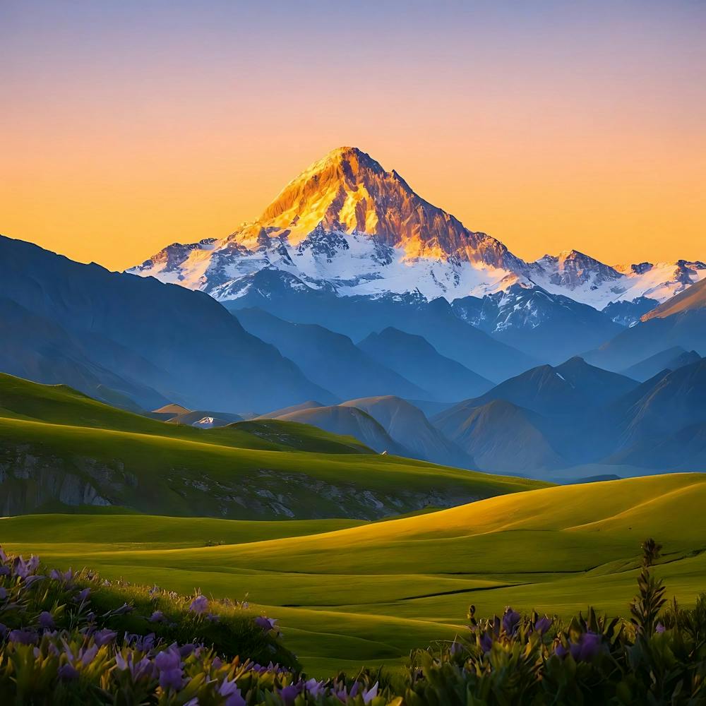 Sunrise In The Mountains 1