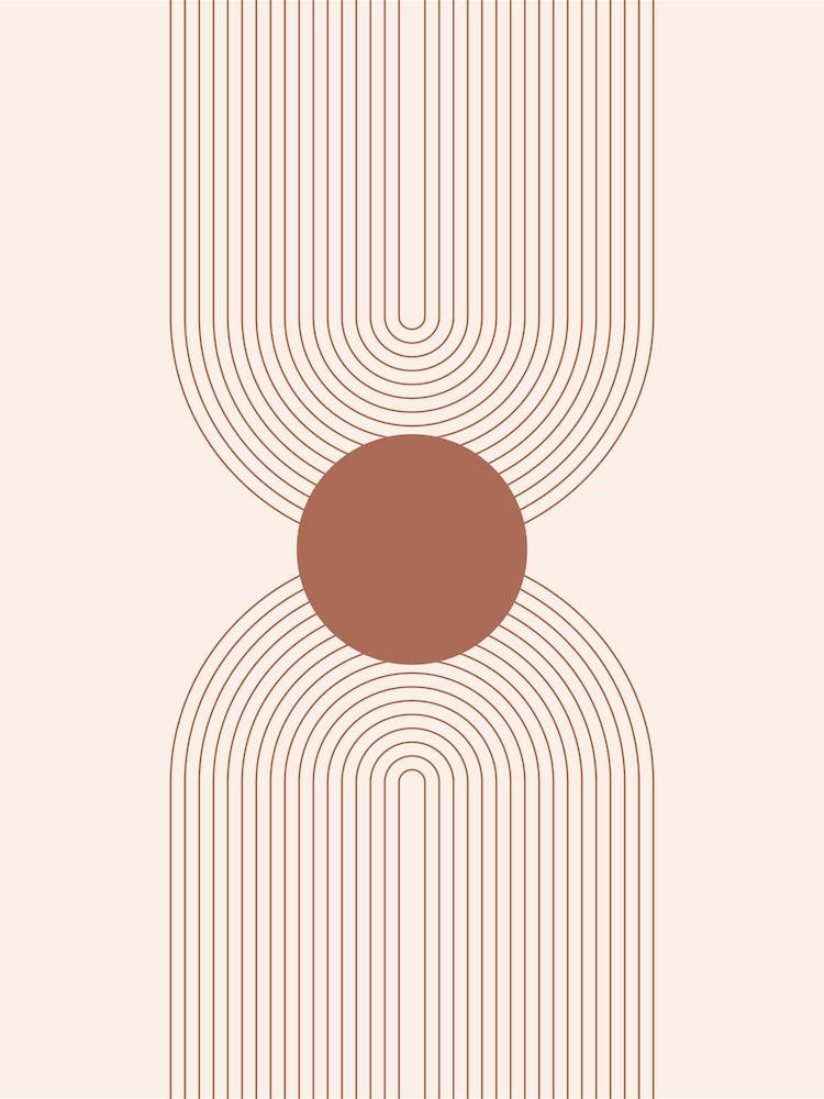 Boho Mid Century Modern Vintage Line Double Rainbow Arch 2