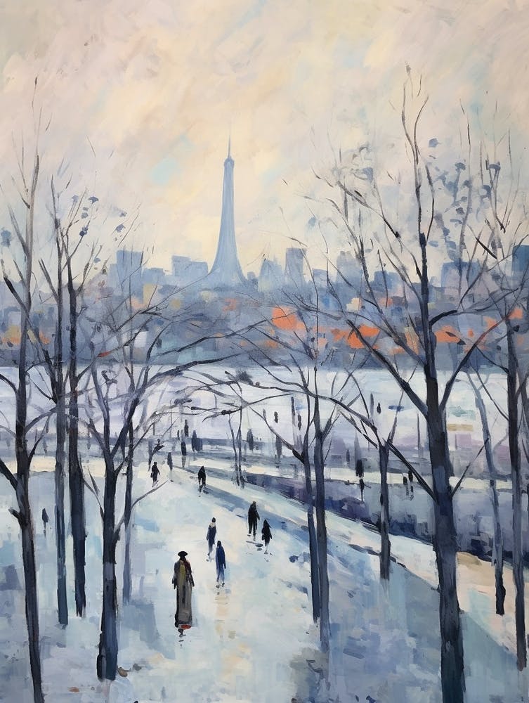Winter City Park Painting Odaiba Seaside Park Tokyo 2