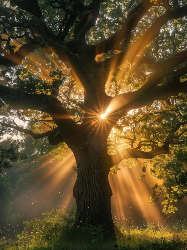 Sunbeams Through A Tree 2