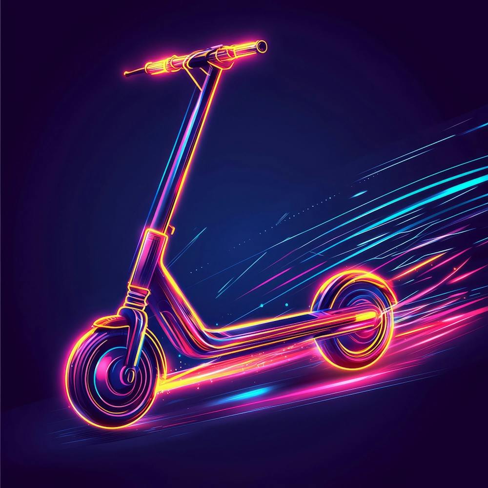 Neon Scooter Vector Illustration