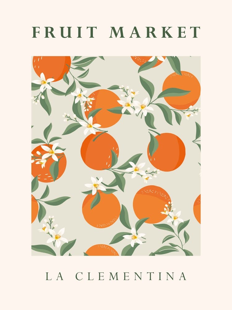 Fruchtmarkt Druck Orangen