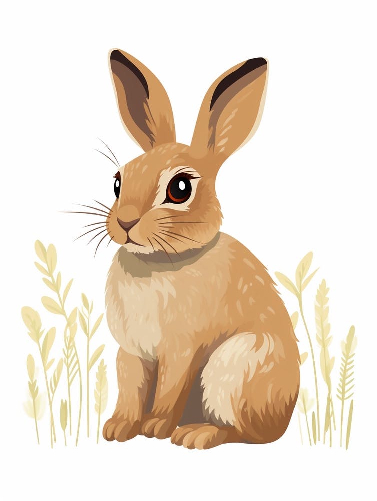 Baby Animal Illustration  Hare 1
