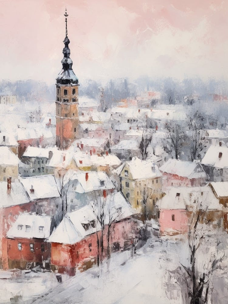 Dreamy Winter Painting Vilnius Lithuania 1
