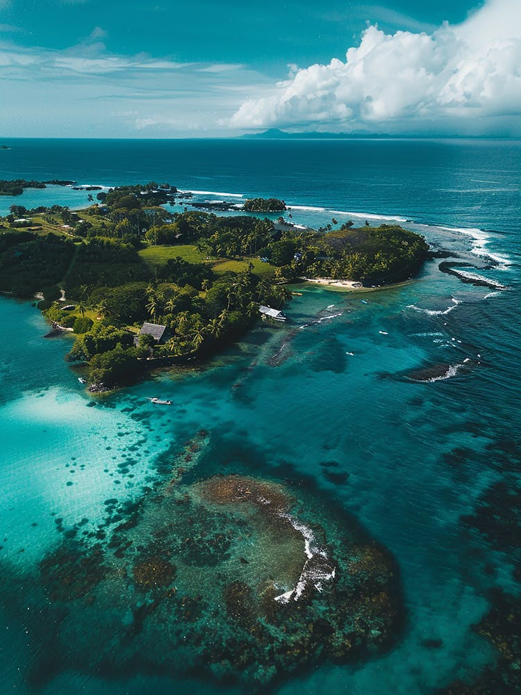 Aerial View Of A Tropical Island