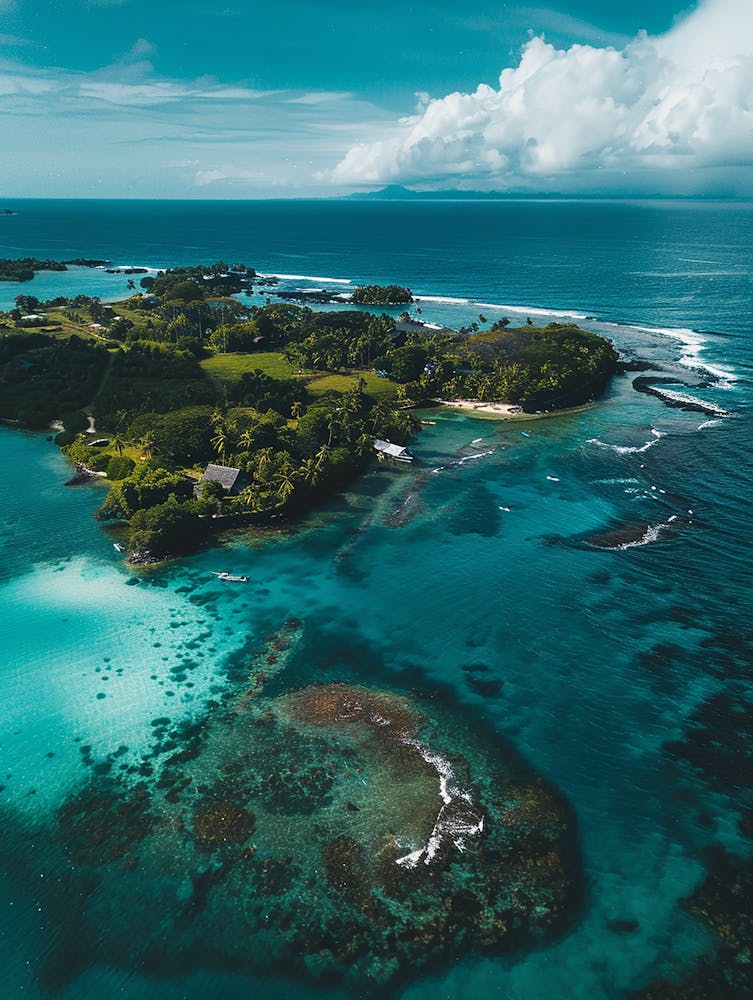Aerial View Of A Tropical Island
