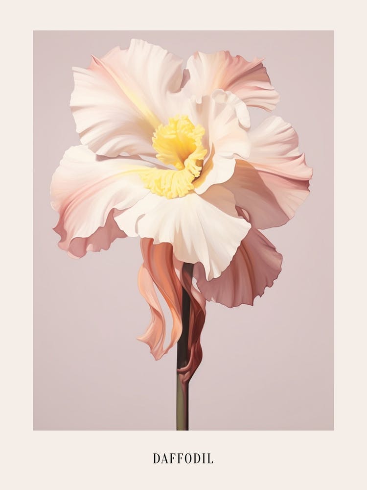 Floral Illustration Daffodil 2 Poster