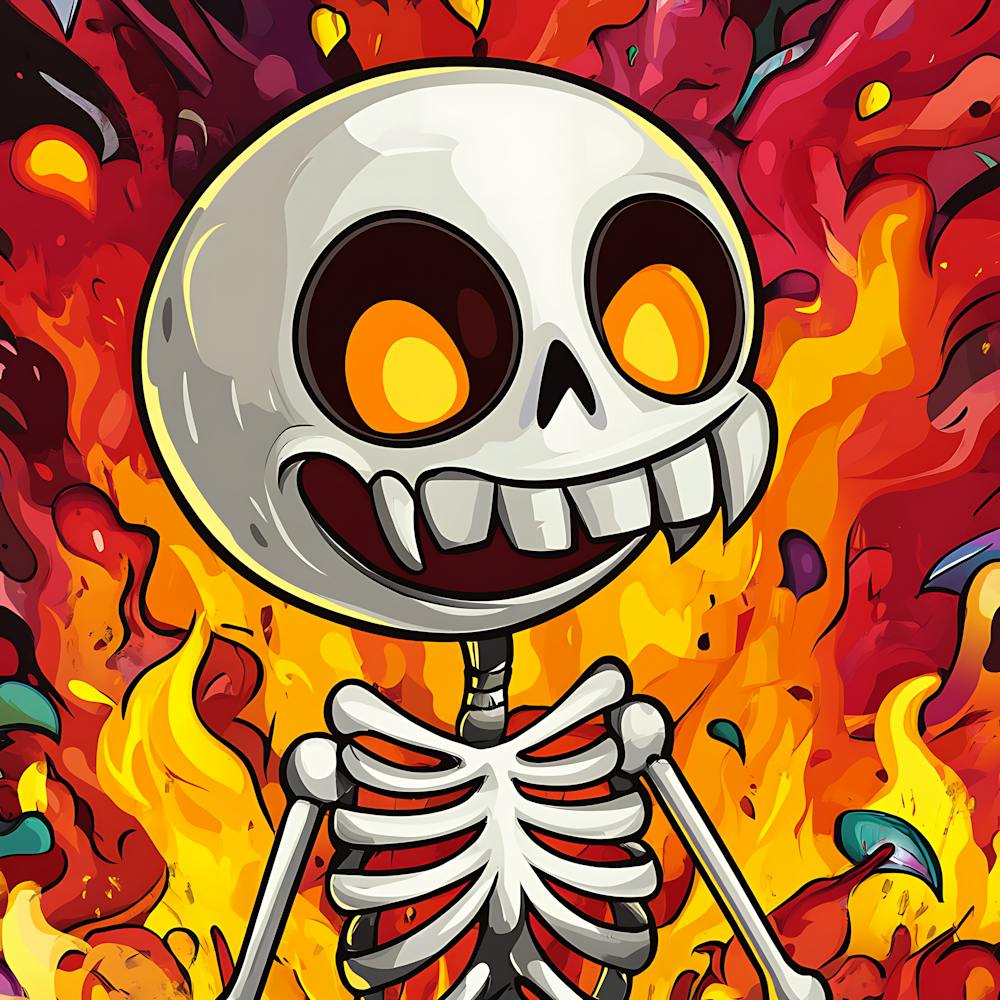 Spooky Halloween Skeleton Emojis Artwork 2