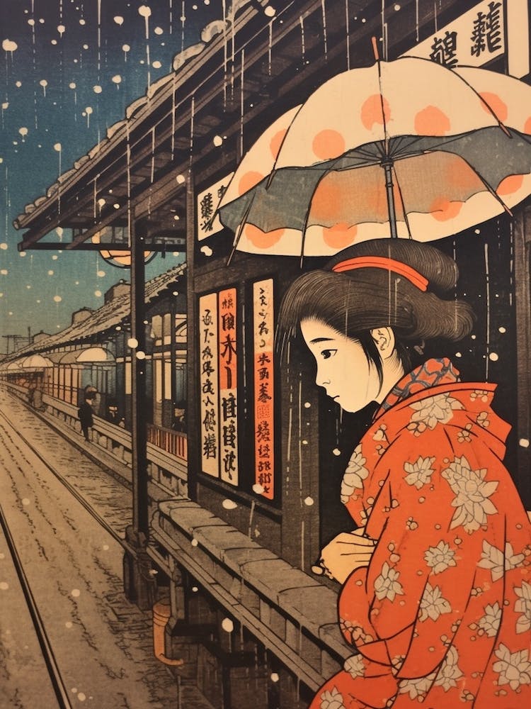 Nachi Katsuura, Japan Vintage Travel Art 1