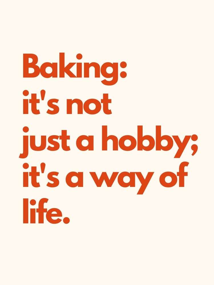 Baking Way Of Life Kitchen Typography Cream Red