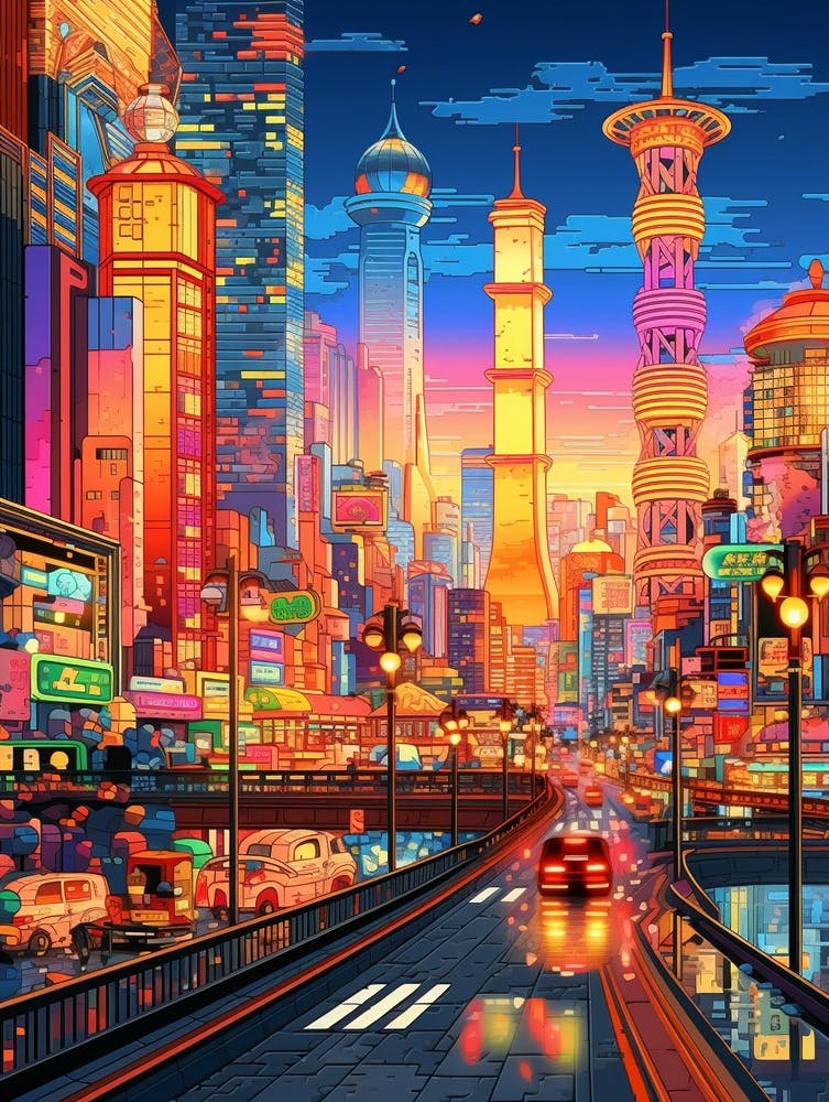 Bangkok Pixel Art 1