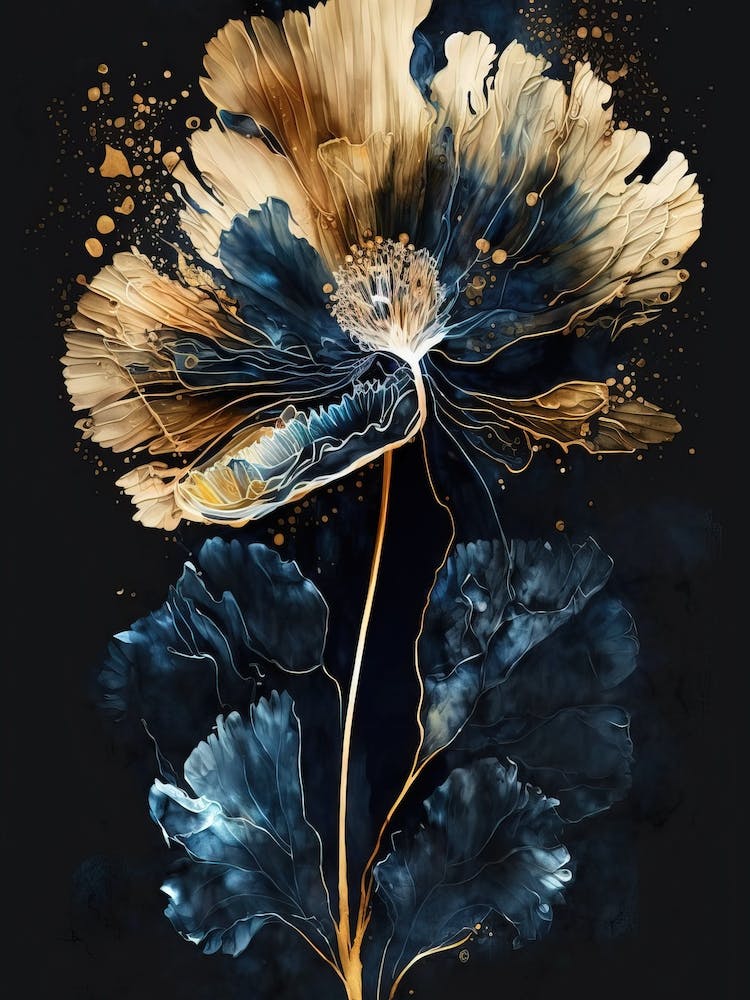 Gold Blue Poppy 2