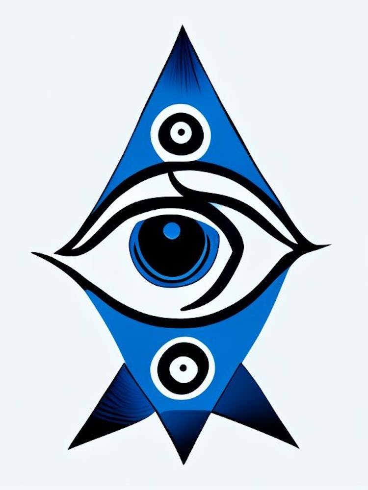 Psychic Abilities, Symbol, Third Eye Blue & White 1