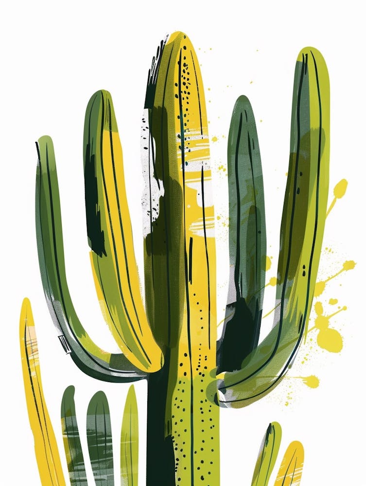 Rebutia Cactus Minimalist Abstract Illustration 3