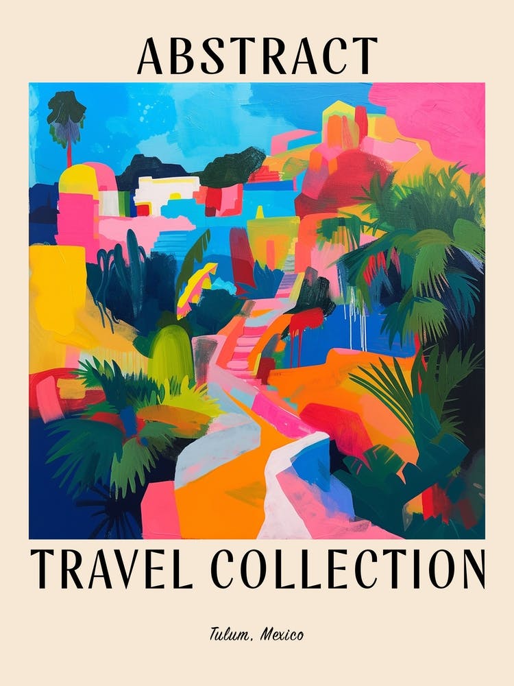 Affiche Collection Voyage Abstrait Tulum Mexico 3