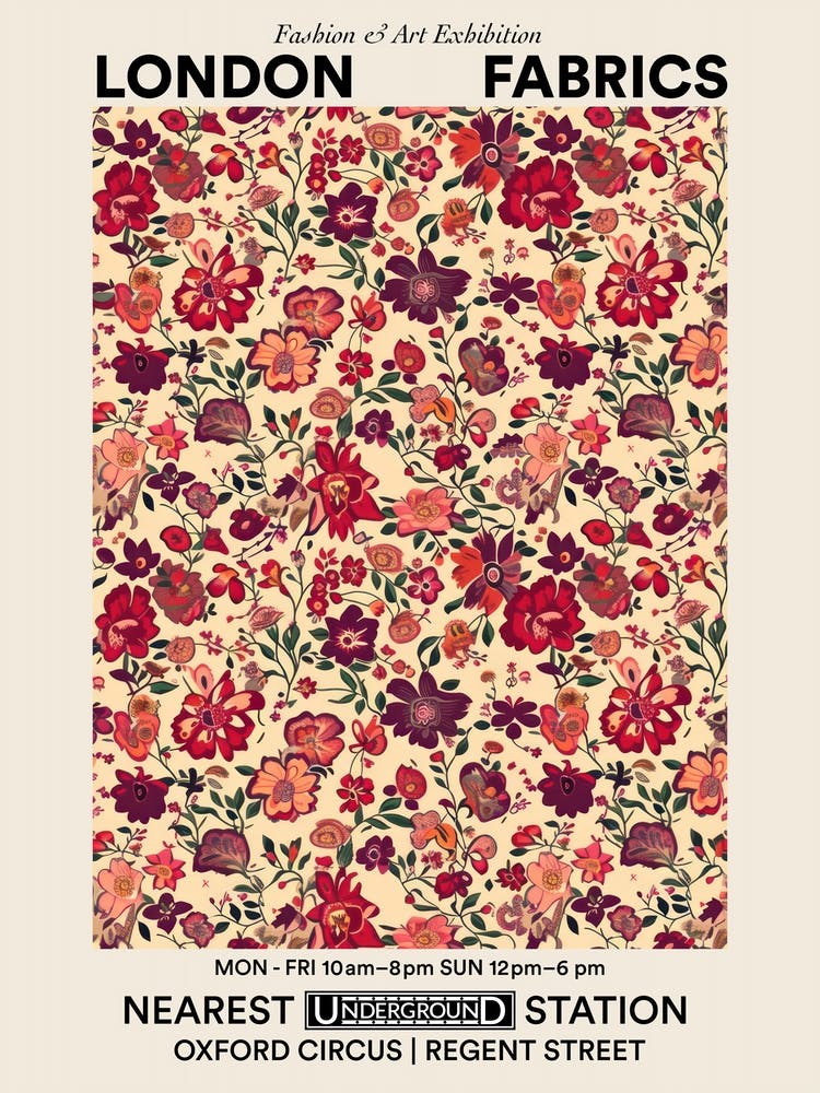 Poster Orchid Orbit London Fabrics Floral Pattern 4