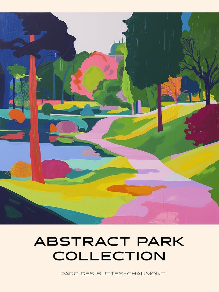 Abstract Park Collection Poster Parc Des Buttes Chaumont Paris 7