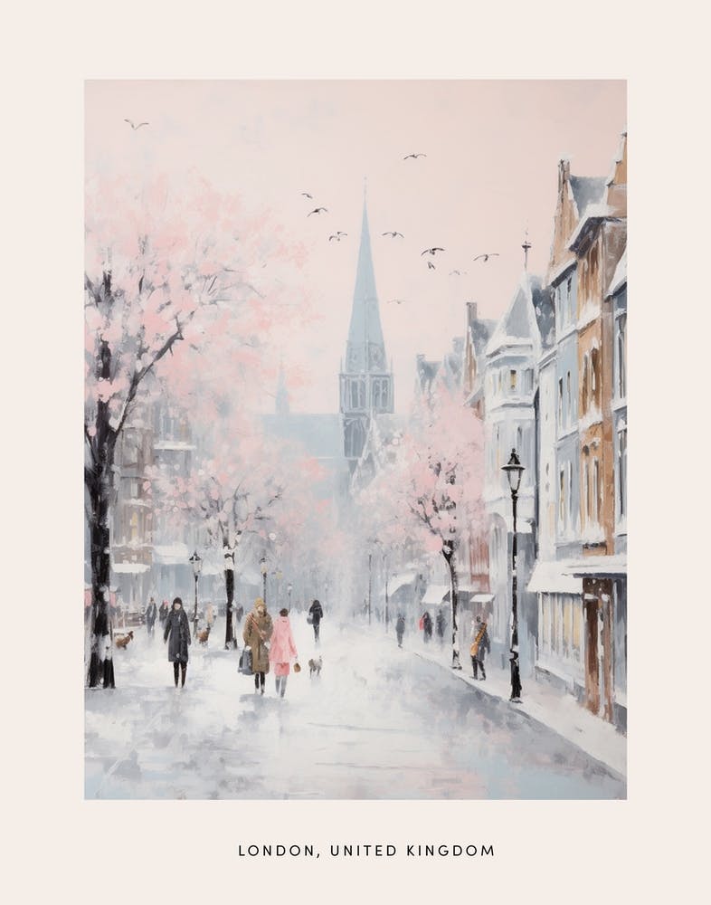 Dreamy Winter Painting Poster London United Kingdom 5