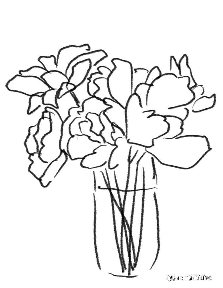 Line work Tulips