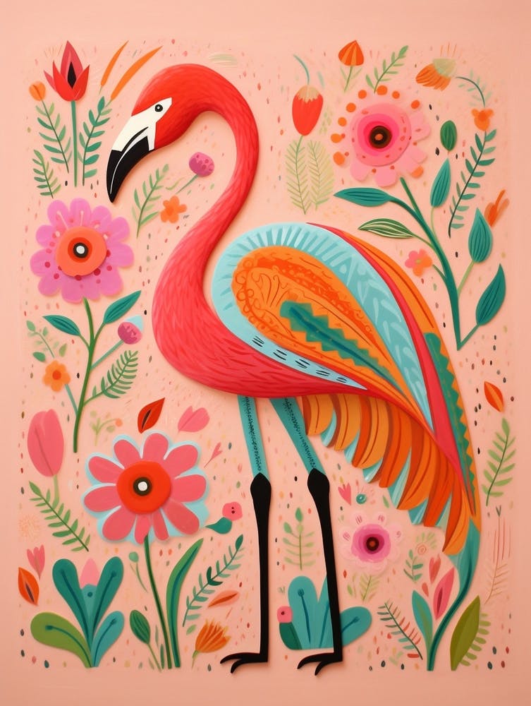 Pink Scandi Flamingo 1
