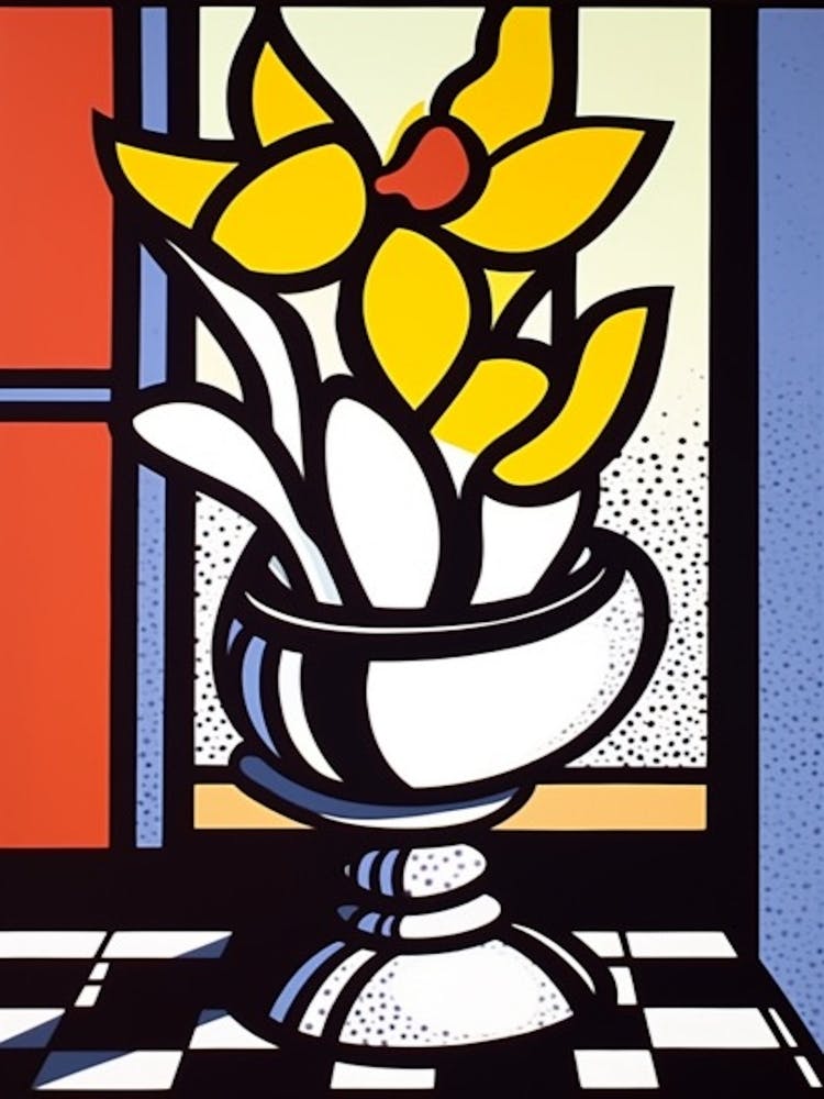 Crocus Flower Still Life  3 Pop Art Style