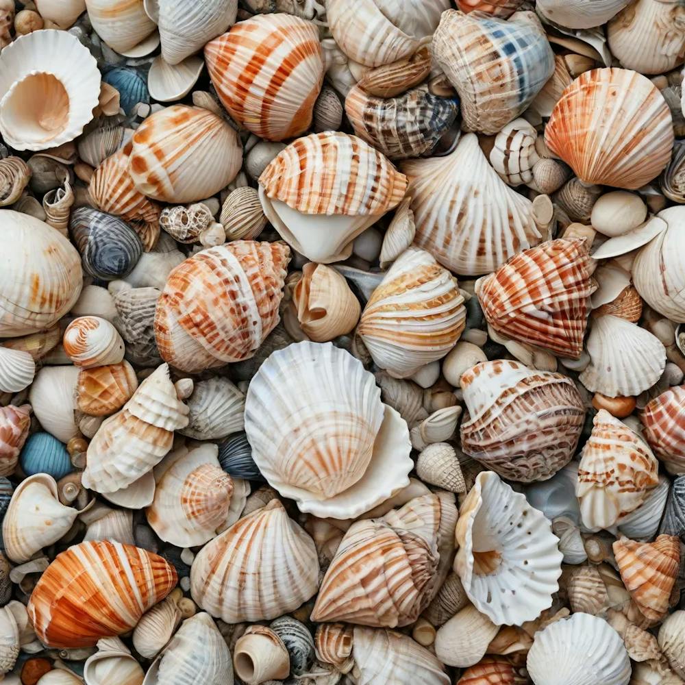 Water Colored Painting Focus On The Intricate Details And Textures Of Different Seashells Washed Up 1