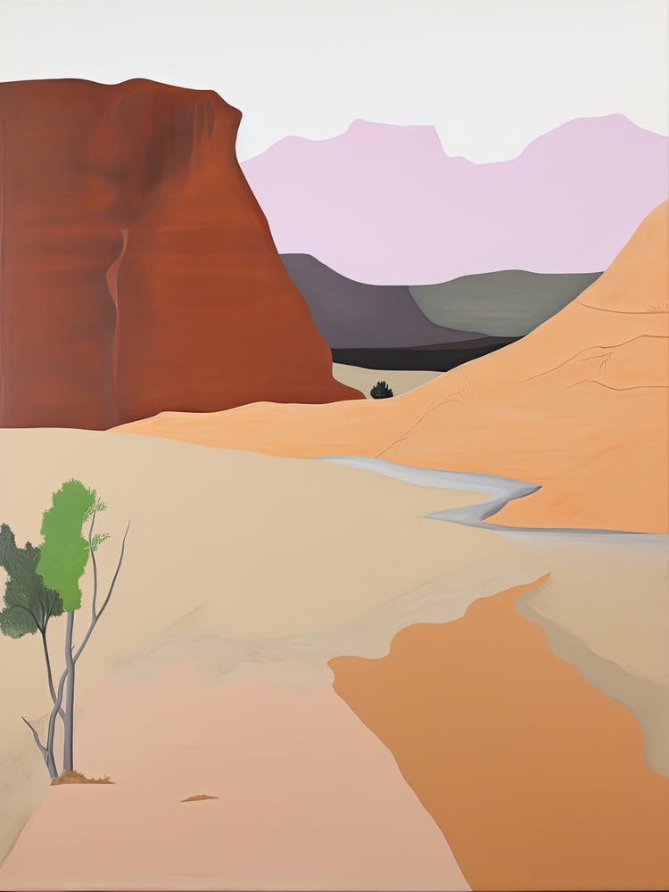 Wüste Gobi Asien, Zeitgenössische Abstrakte Illustration 1
