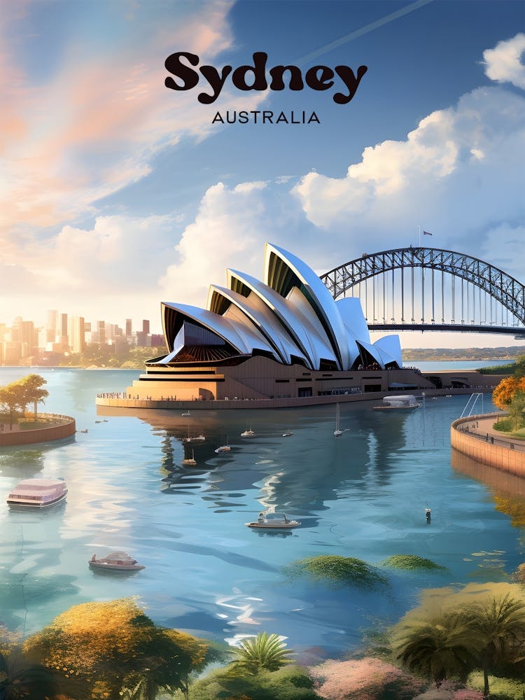 Sydney Australia Surreal Landscape Travel Art