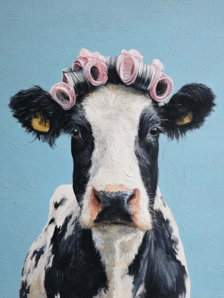 Cow With Curlers 3