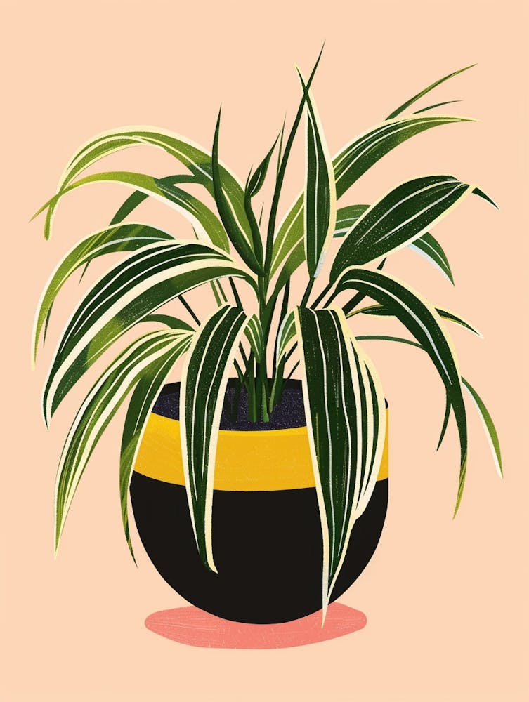 Spider Plant Minimalist Illustration 2