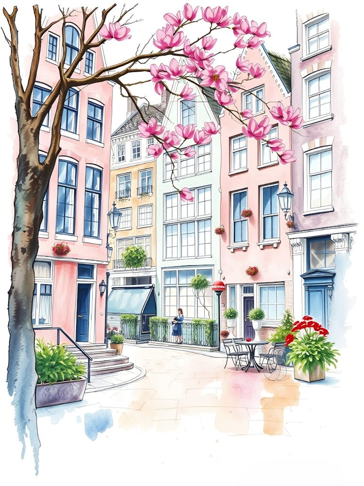 Aquarell einer Stadt 2