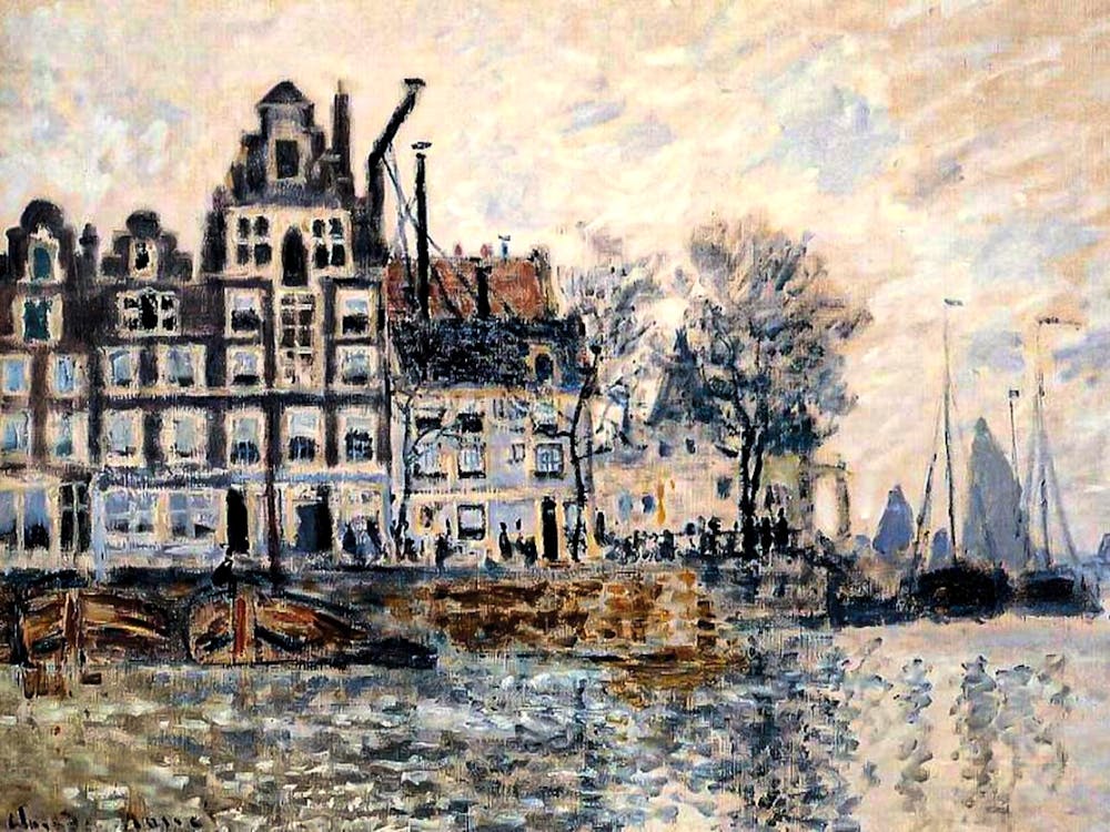The Port of Amsterdam 1874 by Claude Monet| HD Remastered Painting Schreierstoren Dutch Holland Beautiful Impressionism