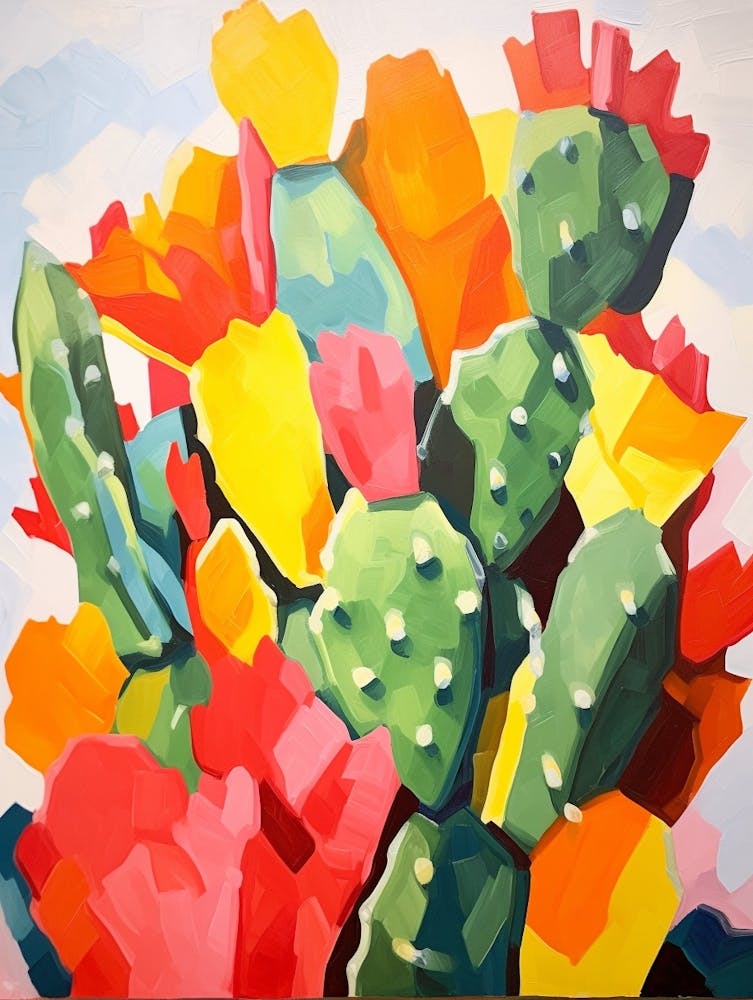 Cactus Painting Nopal Cactus 1
