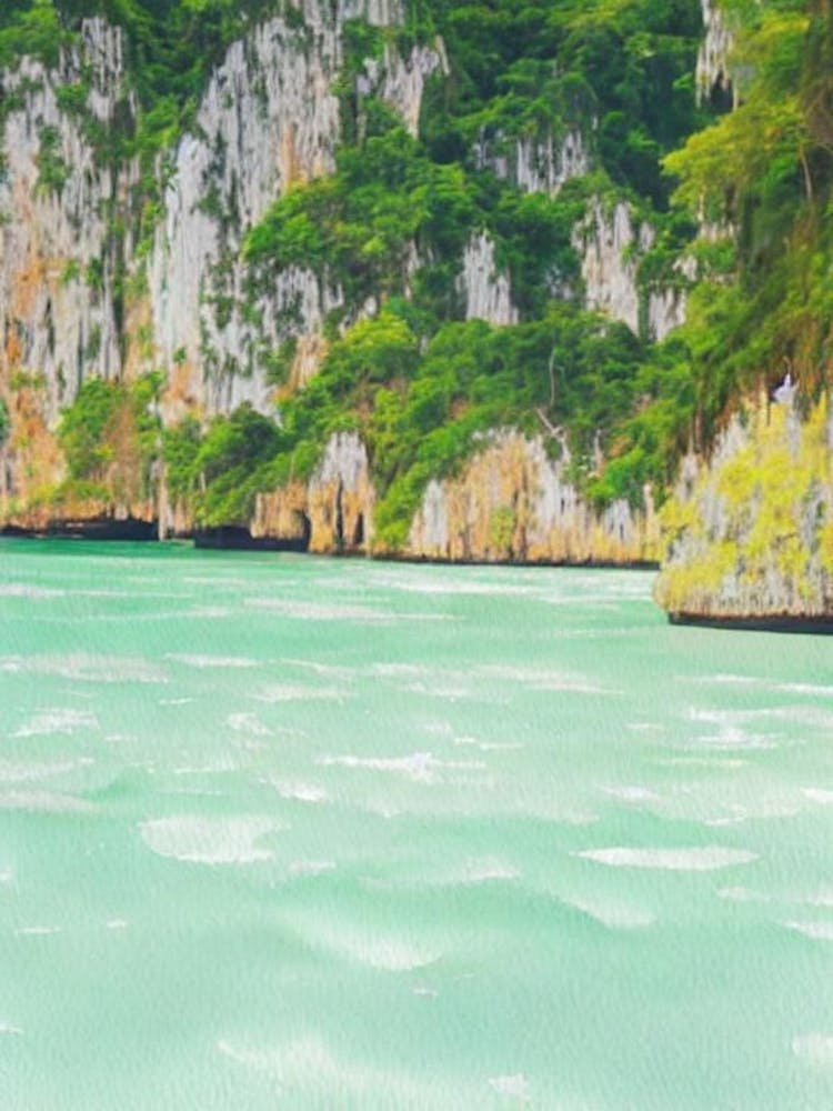 Ao Phang Nga National Park Thailand Water Colour Poster