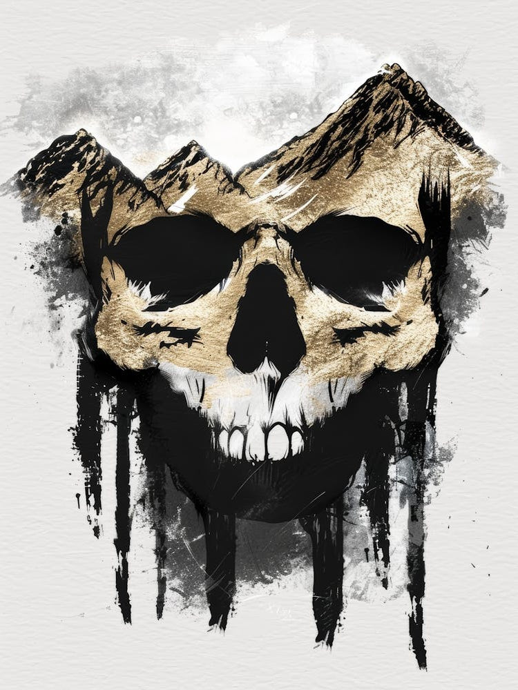Skull With Mountains