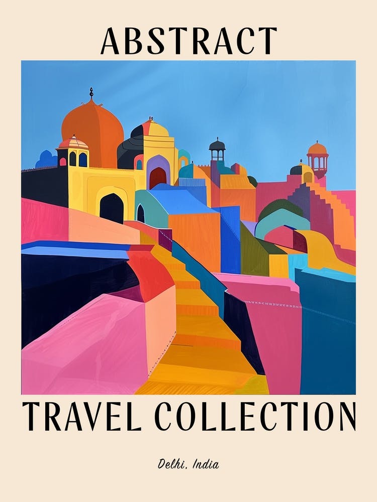 Abstract Travel Collection Poster Delhi India 2