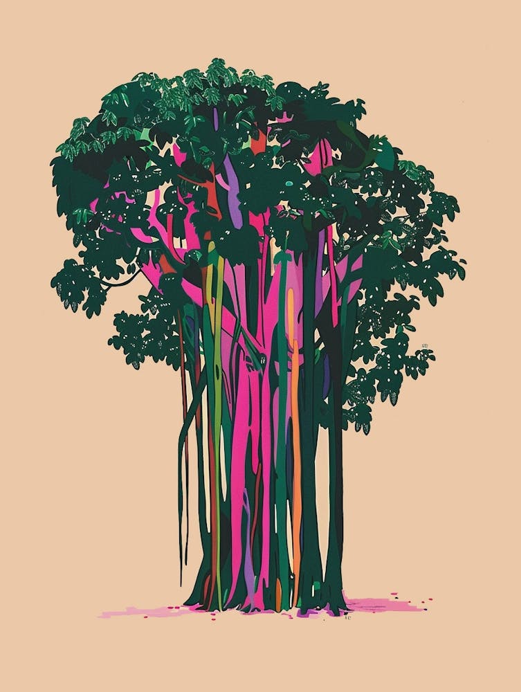 Banyan Tree Colourful Illustration 2 1