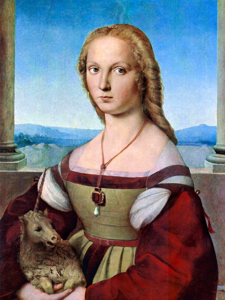 Young Woman With Unicorn, Raphael