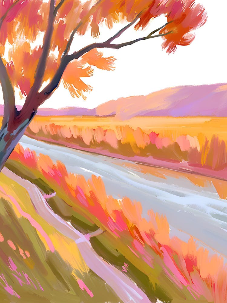Autumn Tree By The River