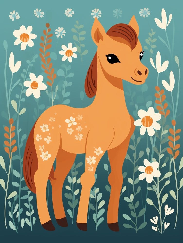 Baby Animal Illustration  Horse 3