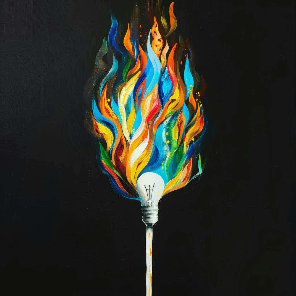 Lightbulb On Fire