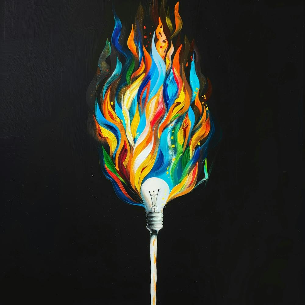 Lightbulb On Fire