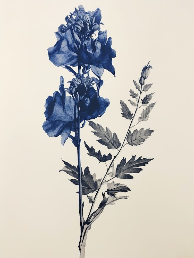 Blue Botanical Aconitum 1