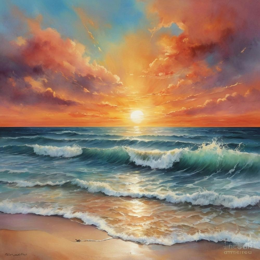 Sunset Over The Sea 0